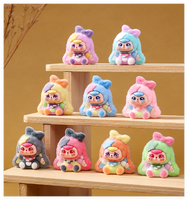 Figurines d'animaux miniatures en peluche de dessin animé pour bébé, trois lapins, vente en gros, boîte mystère, sac surprise, capsule jouet en gros