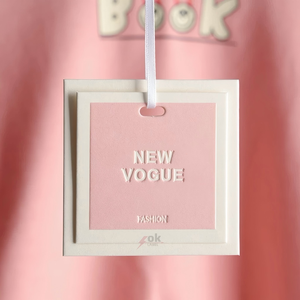 ป้ายแขวนบัตรสีเบจทำเองระดับไฮเอนด์วัสดุกระดาษหนาสำหรับเสื้อผ้าและกระเป๋าการออกแบบเครื่องหมายการค้าจุด - Product Image 4