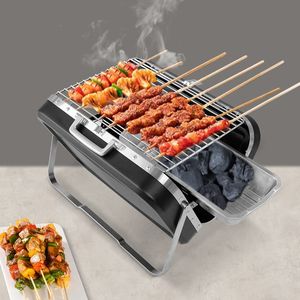 Parrilla de <span class=keywords><strong>barbacoa</strong></span> portátil personalizada para exteriores, estante de <span class=keywords><strong>barbacoa</strong></span> multifuncional plegable transfronterizo, maletín de parrilla de carbón de Metal - Product Image 2
