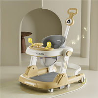 Marche-bébé pliable multifonctionnel réglable pour tout-petits, avec système anti-retournement et jouets d'apprentissage pour la sécurité des bébés