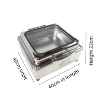 Ensemble de buffet rectangulaire à alimentation au carburant, réchaud à fondue et chauffe-plats, capacité de 6 L, utilisation commerciale, acier inoxydable