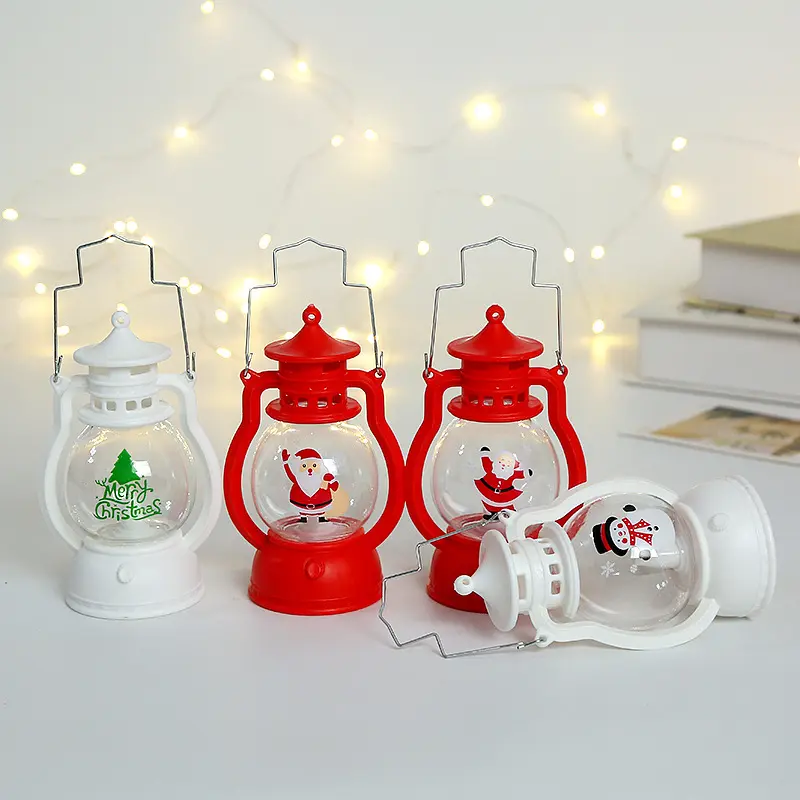 Christmas Decoration Lantern Santa Snowman Shopping Malls Dress Up Hand-held LED Small Oil Lamp Luminous Lantern