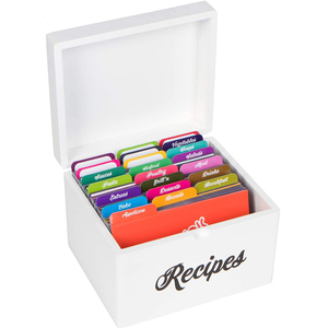 Caja de recetas de madera 4x6 ecológica al por mayor de China, pino con cubierta blanca, <span class=keywords><strong>estilo</strong></span> de granja, precio barato, técnica pintada - Product Image 1