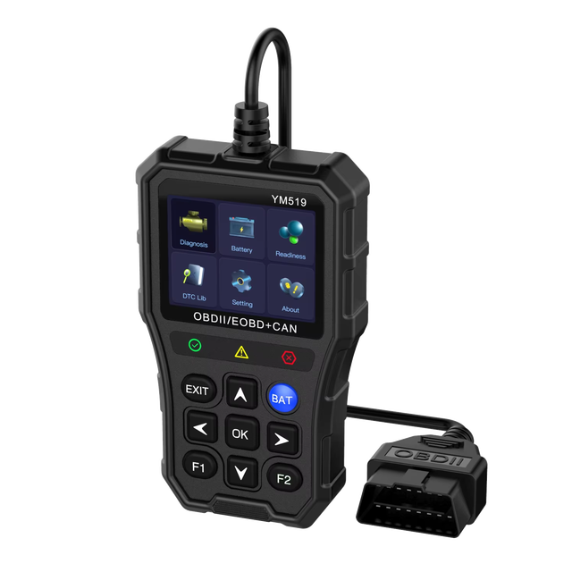 2.8inch YM519 OBDII Code Reader 12V Car Diagnostic Tool LCD Display USB/ Connectivity 1 Year Warranty Multi-OS