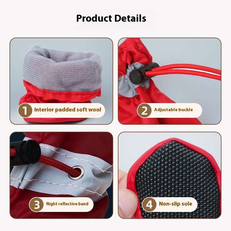 Cloth Soft-soled Waterproof Non-slip Warm Wear-resistant Dog Shoes Pet ...