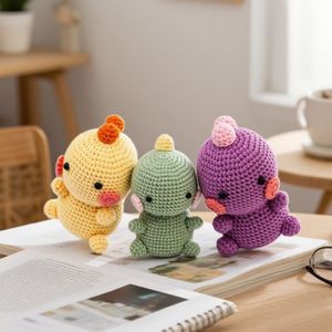 3 Màu Sắc Của Khủng Long Dễ Thương Thú Nhồi Bông Đan Kit 3 Trong 1 Bộ Kích Thước Trung Bình Búp Bê Làm Sáng Tạo Dán Đồ Chơi Cho Tự Làm Hoby - Product Image 5