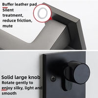 Serrure de porte intérieure moderne de luxe léger, à poignée silencieuse, en aluminium noir et gris, pour hôtel, appartement, villa, facile à installer (SSR)