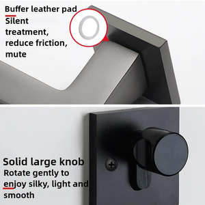 Serrure de porte intérieure universelle silencieuse, design éco-luxe simple, en aluminium spatial noir et gris - Product Image 3