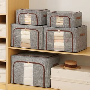 Caja de Almacenamiento de Ropa Plegable de Tela Oxford al por Mayor, Organizador de Ropa y Edredones para el Hogar con Marco de Acero - Product Image 1