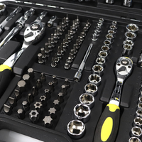 Kit d'outils de réparation mécanique automobile de 222 pièces avec un ensemble d'outils à main en acier au chrome-vanadium de 46 pièces pour l'entretien des véhicules