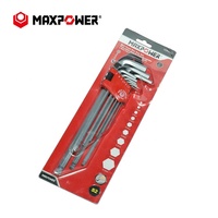 Maxpower 9 Buah Set Kunci Hex Allen Ujung Bola Metrik Panjang