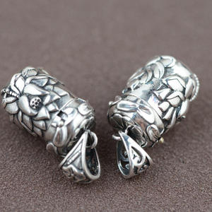 Real 925เงินสเตอร์<span class=keywords><strong>ล</strong></span>ิงพระพุทธรูป Lockets <span class=keywords><strong>ล</strong></span>อ<span class=keywords><strong>ย</strong></span> Mantra Lotus จี้เปิดโบราณพุทธกล่อง Talisman Amulet - Product Image 6