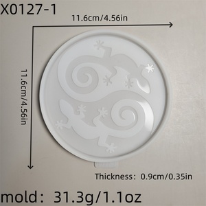 Moules de coulée en résine faits à la main pour bricolage Ins Style ornements décoratifs rond Silicone Coaster moule X0127-1 gâteau outils - Product Image 2