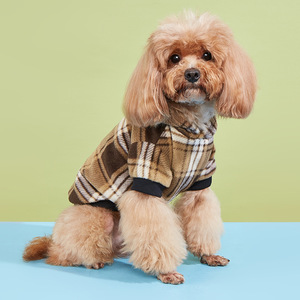Abrigo con capucha a cuadros para perros, ropa cálida a cuadros en blanco y negro para perros pequeños, ropa de otoño e invierno, talla Sl - Product Image 4