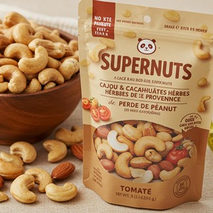 ถุงซิปล็อคแบบตั้งได้ ผลิตจากกระดาษคราฟท์สีขาวและสีน้ำตาล สำหรับบรรจุภัณฑ์ถั่วและผลไม้อบแห้ง พร้อมโลโก้ของคุณเอง - Product Image 2