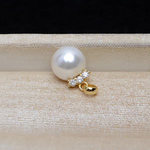 Colgante de Plata S925 Wenchi, Accesorios DIY para Mujer, Bandeja Vacía para Perlas de 9-14 mm, Modelo Semiterminado 14071, Dijes de Gemas Naturales de China - Product Image 4