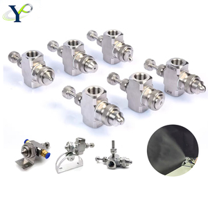 Boquilla de pulverización de dos fluidos <span class=keywords><strong>YY</strong></span> de 1/4 de pulgada de acero inoxidable plateada para humidificación y eliminación de polvo, boquilla de sifón ajustable de pulverización fina - Product Image 2
