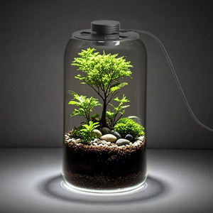 Relaxlines Home <span class=keywords><strong>Eco</strong></span> Tisch-Glasvase Landschaftsflasche Desktop-Glas-<span class=keywords><strong>Terrarium</strong></span>-Box Geometrisches <span class=keywords><strong>Terrarium</strong></span> mit Beleuchtung - Product Image 2