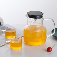 Design moderne 700ml/1000ml pichet en verre transparent couvercle filtrant en plastique haute résistance à la chaleur infuseur boissons chaudes et froides cafetière