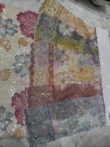 Kadın elbiseler nakış kumaş yapmak için ithal boncuk İşi ipek kumaş ile talep üzerine baskı - Product Image 2