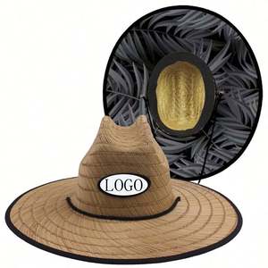 Sombrero de Paja Flexible Personalizado al por Mayor, Unisex, de Ala Ancha, para Viajes, Pesca, Salvavidas, para Hombre, con Logotipo Personalizado - Product Image 3