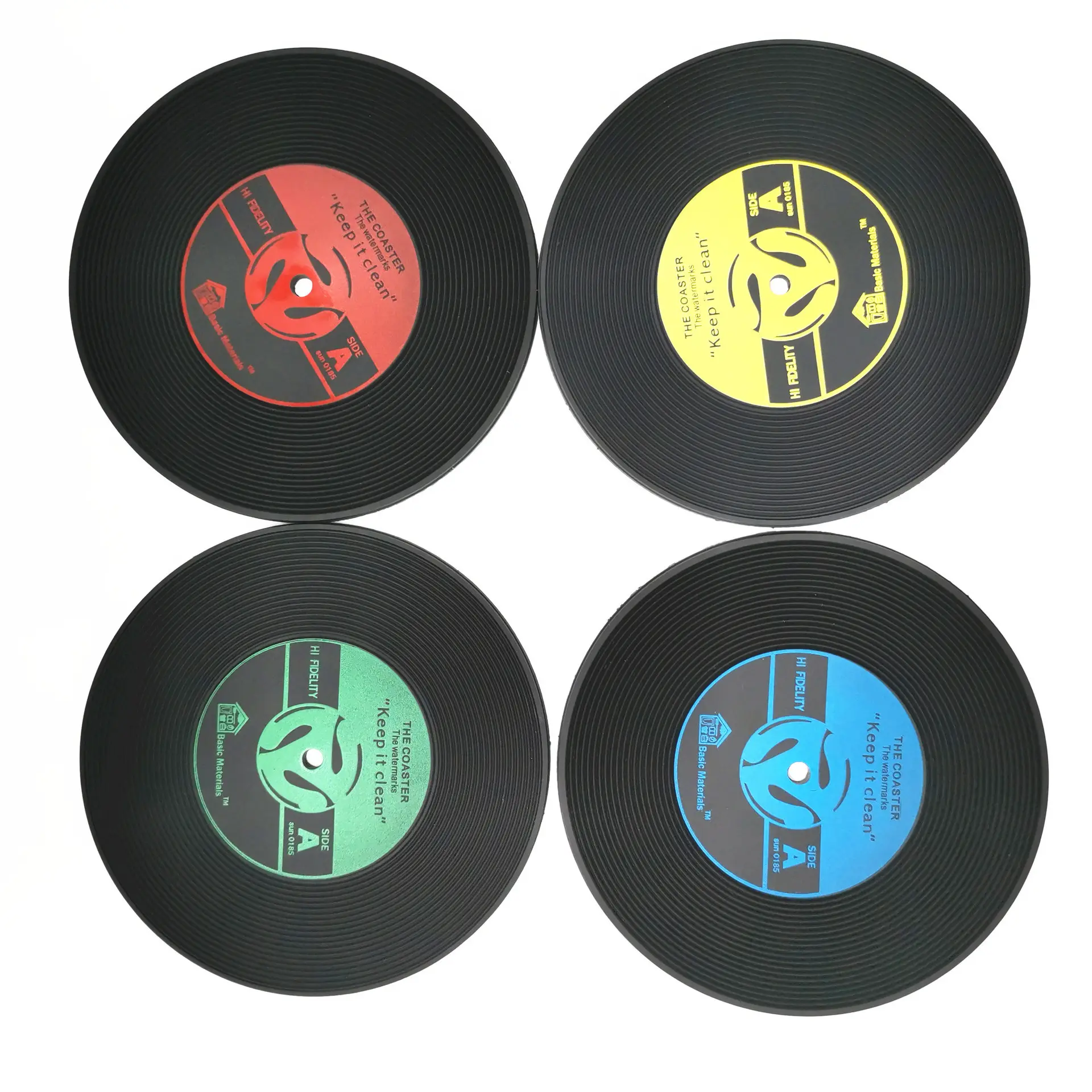 गर्म बेचने कस्टम पीवीसी रबर सीडी रिकॉर्ड डिस्क के साथ कप Coasters सिलिकॉन गैर पर्ची अंगूठी पेय मग के लिए आधार धारक
