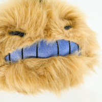 Peluche Monstre Personnalisée Marron Clair Moelleuse, Jouet en Peluche Mignon avec Bouche Bleue et Cornes Vertes, Coussin Doux pour Enfants