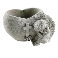 Ange de vase moderne de style classique au design unique avec pot de jardinière en ciment en forme de coeur pour le sol