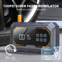 Démarreur de voiture et moto multifonction 4-en-1 avec pompe à air, compresseur d'air, gonfleur de pneus, courant de crête 1000A, portable, batterie 8000mAh