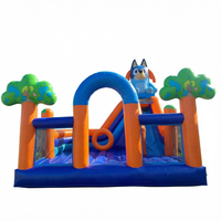 Vente flash : château gonflable Langko avec toboggan, en PVC, facile à installer, idéal pour la location lors de fêtes