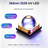 LED UV 3535 365nm 5W haute puissance avec lentille en céramique pour détection de défauts NDT, test de fuites, polymérisation UV de précision, inspection forensique