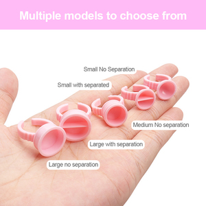 حلقات بلاستيكية وردية اللون للاستخدام مرة واحدة لتمديد الرموش من ماسا، 100 قطعة بالجملة، جودة عالية، أحجام S/<span class=keywords><strong>M</strong></span>/L، سهلة الاستخدام - Product Image 6