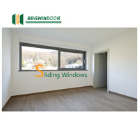 Ventana Corredera de Aluminio de Diseño Simple Lukliving, Ventanas Correderas para Balcón de Casa con Rejilla