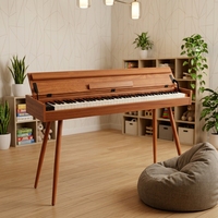 88 Hammer Weighted Digital Piano B105 PVC Wood Grain 800 Tones 600 Rhythms LCD USB MIDI for Music Teaching