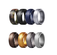 Meilleure Vente Geedyn Bague Unisexe Tendance pour Homme, Plaqué Or Rose, Saphir, Silicone, Micro-Incrustation, Sportive, de Mariage, Forme Boule, Troisième Anneau