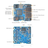 Carte de développement NanoPi R5C, double 2.5G+M.2 WiFi, mini routeur, boîtier métallique, alimentation USB-C 5V, RK3568 pour 2.0