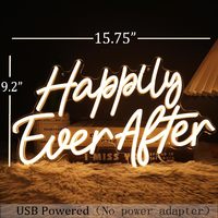 Neonawall Wedding & Engagement Planners - Enseigne néon LED « Happily Ever After » - Lumière néon blanc chaud pour la décoration de fond de mariage