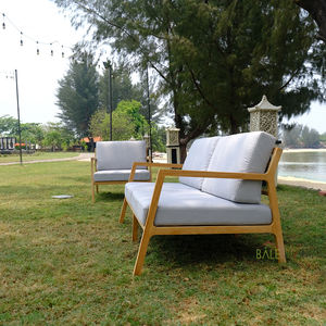 Ibiza two-seater sofa, made of teak wood, beautifies <b>outdoor</b> spaces such as villas, hotels and resorts with its elegant design. - Product Image 2