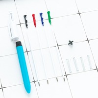 Stylo de bureau et d'étude multifonction 4-en-1 en plastique multicolore 1,0 mm à pression, marqueur surligneur et stylo à bille