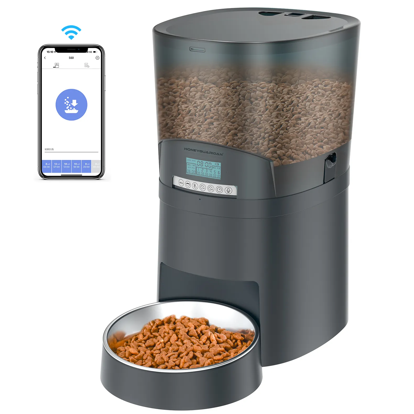 Popular Version Automatic Pet Cat Feeder Surefeed Wifi APP Control Camera Video Feeder with 7l Container for Medium Dogs Cats