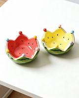 Ensemble de fourchettes à fruits en forme de pastèque, fourchettes à fruits mignonnes et pics avec plateau de rangement