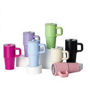 Vaso Térmico Personalizado al por Mayor de Acero Inoxidable de 20 oz, Taza de Viaje con Asa para Bebidas Frías y Calientes - Product Image 1