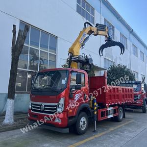 Griffe 360 degrés pleine Rotation 12 tonnes camion avec camion-grue à briques avec grue à bras pliant de 2 tonnes de capacité de préhension - Product Image 4