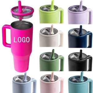 Nouvelle tasse de voyage isotherme sous vide anti-fuite de 30 oz et 40 oz avec poignée et couvercle pour le camping, modèle 2025 - Product Image 5