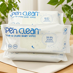 60 lingettes humides pour bébé, super douces, personnalisées, économiques et jetables, sans parfum - Product Image 1