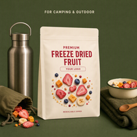 Sacs de nourriture lyophilisée imprimés sur mesure, sachets refermables de qualité alimentaire, sacs de fruits lyophilisés pour le camping et les activités de plein air, vente en gros