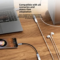 Adaptateur casque analogique 3,5 mm vers Type-C femelle (cuivre) pour smartphones, tablettes et ordinateurs
