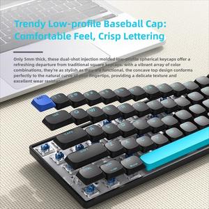 Teclado Mecánico Inalámbrico Portátil de Perfil Bajo con 65% de Teclas PBT, Retroiluminación LED, Conexión BT 2.4G USB <span class=keywords><strong>C</strong></span>, 1500mAh - Product Image 2