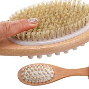 Wholesale Wooden Handle Double-sided <b>Bath</b> Cleaning Brush for Skin Care - Product Image 5