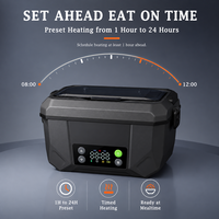 Boîte à bento chauffante portable, chauffe-plat rechargeable, base large, chauffage 80W °   Température maximale pour les fourgons de travail